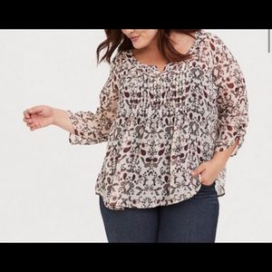 Torrid paisley Chiffon Blouse Size 3